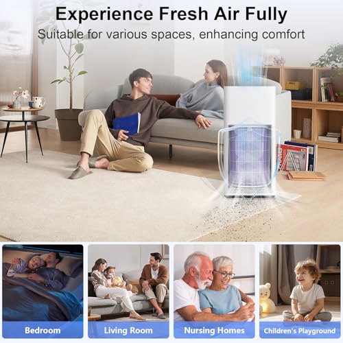 1 Pack Replacement Filter for Xiaomi Mi Air Purifier 3H 3 2C 2H 2S Pro, 3-in1 H13 Grade True HEPA & Activated Carbon Filter Remove PM2.5 Pollen Dust Odor VOCs(Anti-Formaldehyde, Purple)