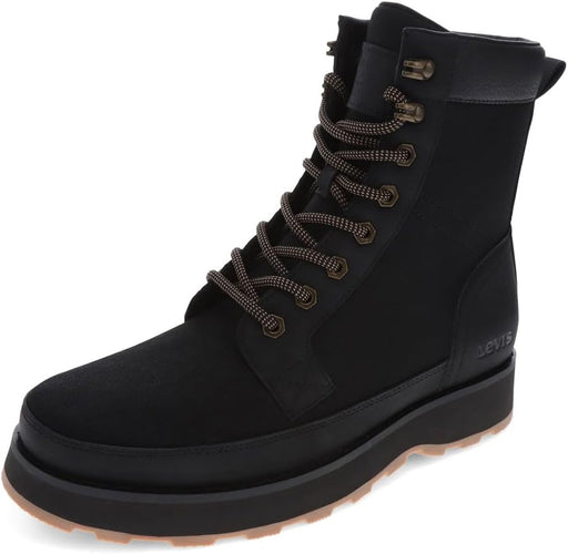 Mens Greyson Heavy Canvas Lace Up Rugged Casual Boot - Black Mono/Gum