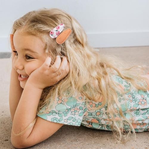 40 PCS Snap Hair Clips for Girls Flower Patterns Girl Hair Clips Floral Print Toddler Hair Clips Baby Hair Clips Cute Baby Girls Fine Hair Barrettes Hair Accessories for Infants Toddler Baby Girls