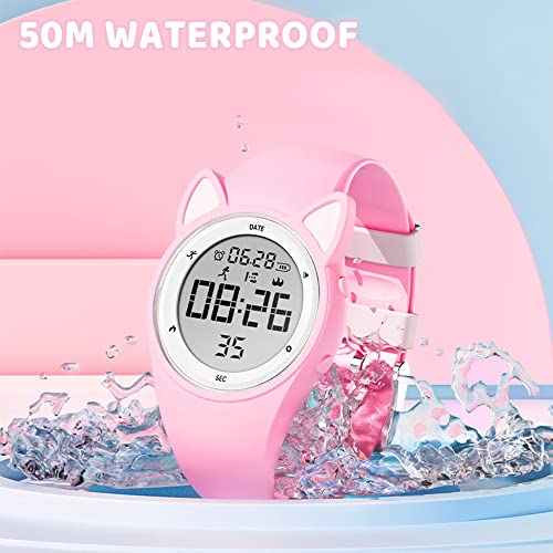 Masroo Kids Watches Digital Sport Watch for Girls Boys, Fitness Tracker with Alarm Clock, Stopwatch, No App Waterproof Watches for Teens Students Ages 5-12