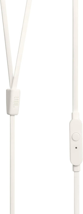 JBL Tune 110 Wired In-Ear Headphones, Deep and Powerful Pure Bass Sound, 1-Button Remote/Mic, Tangle-Free Flat Cable, Ultra Comfortable Fit - Black, JBLT110BLK