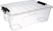 PREMIFY 11L Plastic Storage Box with Lockable Lid Clear Plastic Organizer Transparent Box Storing Clothes, Toys, Tools, Medicine, Arts & Crafts, Kitchen Etc (1 X 11L Storage Box) - 11 Liters