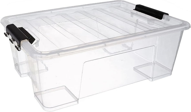 PREMIFY 11L Plastic Storage Box with Lockable Lid Clear Plastic Organizer Transparent Box Storing Clothes, Toys, Tools, Medicine, Arts & Crafts, Kitchen Etc (1 X 11L Storage Box) - 11 Liters