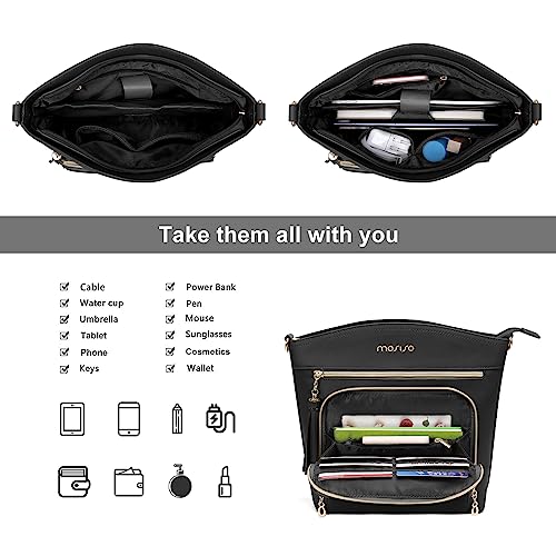 MOSISO Crossbody Bag, Purses for Women Crossbody Bag, Multi Pockets Handbag Shoulder Bag with Card Holder Wallet & Tassel