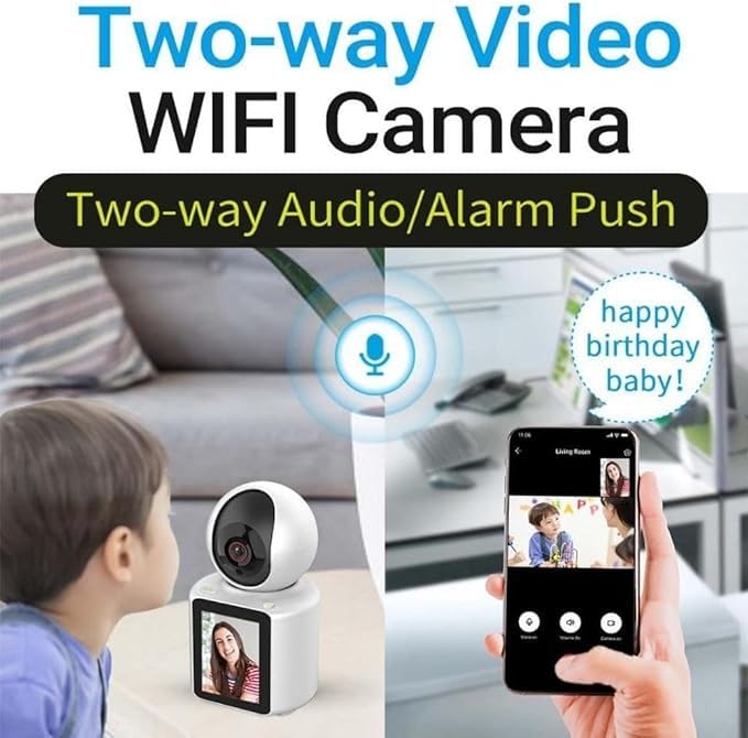 Two way video WiFi camera 1080P Video Calling WIFI HD Camera One-Click Video Calling Infrared Night Vision Video Baby Monitoring Camera, CCTV IP Camera Smart Auto Tracking Baby Monitor, Motion Detecti