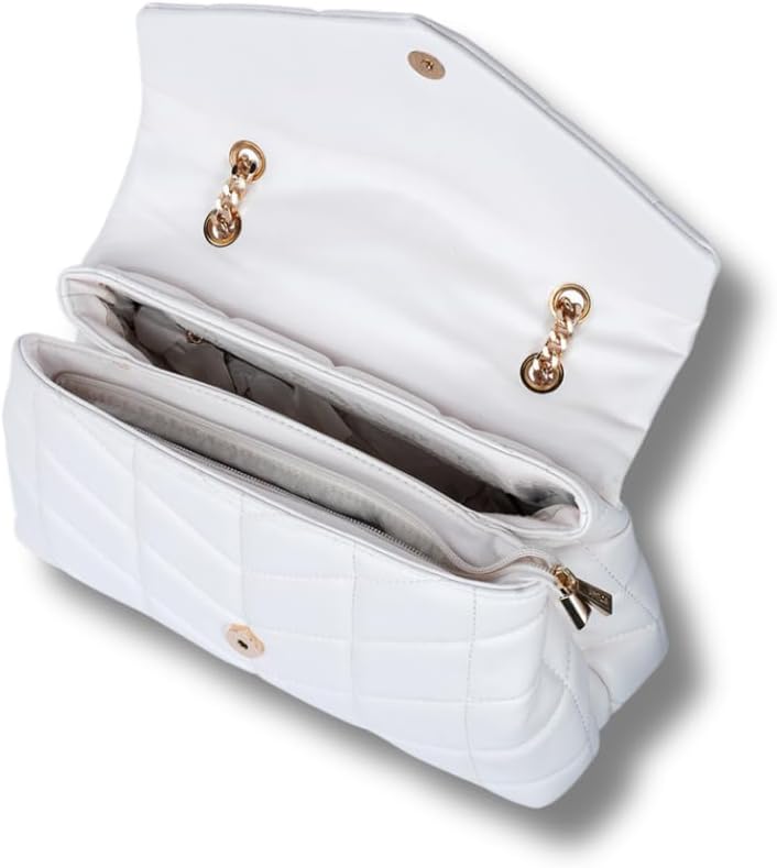 Natalia Soft Puffer Quilted Leather Women's Crossbody Handbag with Gold Chain
