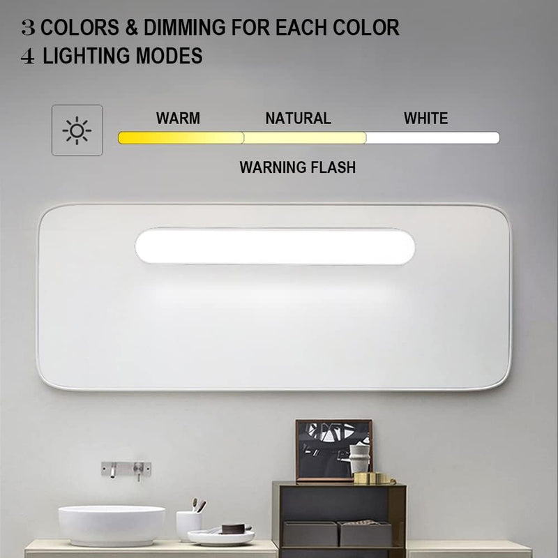 LED Light Bar, Magnetic Mount & USB Rechargeable Battery Powered Lamp Strip, Portable for Makeup, Car, Cabinet, Bedroom Reading and Emergency