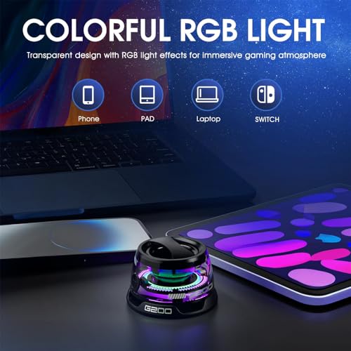 Azonee Magnetic Bluetooth Speaker, Multi-RGB Color Light and Phone Holder, High Sound Quality Mini Bluetooth Speaker for Shower, Bike, Car, Room, Outdoor Gifts for Teens (Black)