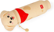 LEGAMI - Kawaii 2 in 1 Soft Silicone School Compartment Golden Table Pen Holder Zipper Pen Pencils H 20cm