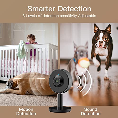 ARENTI Indoor Security Camera INDOOR1, 2K/3MP, 2.4G Wi-Fi, Privacy Mode, Works with Alexa & Google Assistant, Customizable AI Motion Detection Zones, Sound Detection, Two-Way Audio, Night Vision