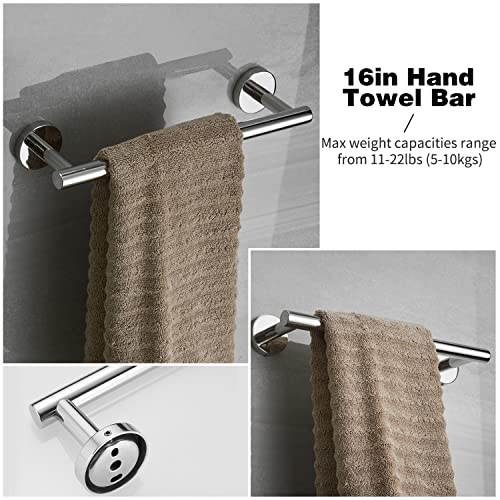 FGBNM Bathroom Hardware Set, 10pcs Bathroom Hardware Set, Brushed Nickel Bath Hardware Set Including 16" Hand Towel Bars, Toilet Paper Holders, 3 Multifunctional Robe Hooks (10pcs, Brushed Nickel)