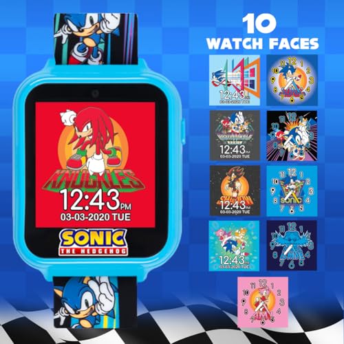 Accutime SNC4141AZ SEGA Sonic The Hedgehog Digital Smartwatch for Kids, 40 mm Diameter, Blue
