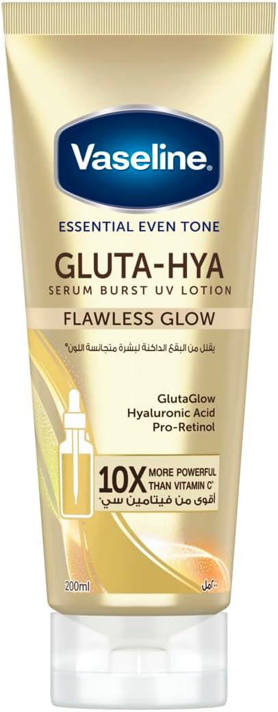 Gluta-Hya Serum Burst Lotion, Overnight Radiance Restore, with GlutaGlow Technology, Hyaluronic Acid and Collagen, 10x More Powerful than Vitamin C, 200ml - Flawless Glow