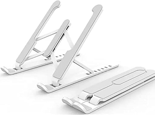 Toshionics Portable Ergonomic Adjustable Laptop Riser Stand Ventilated Desktop (White) - White