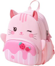 Cute Kids Backpack Toddler Backpack Bag Schoolbag Animal 3D Cartoon Stuffed Animal for Baby Girl Boy 2-8 Years Small Kids Daypack (Pink Bunny) - Pink Cat