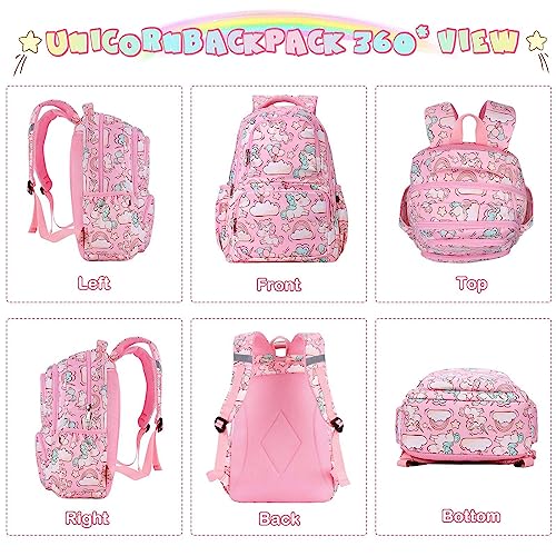 School bags for Girls and Boys with Lunch Bag Pencil Case, 3pcs Kids School Bag Set, Backpack for Kindergarten Elementary