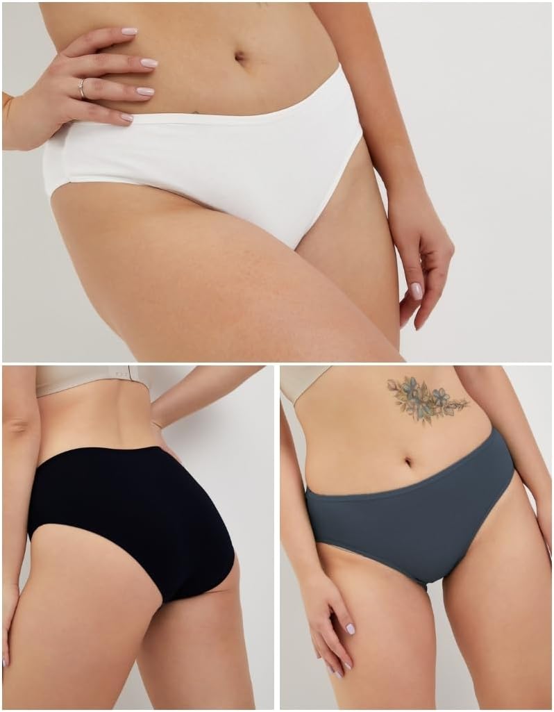ALYA UNDERWEAR Premium Underwear for Women, Mid Rise Women’s Knickers, Breathable Organic Cotton Panties for Women, Comfortable Ladies Knickers