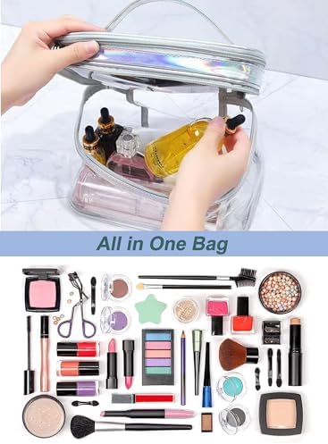 URbazaar Cosmetic bag, Double Layer Travel Makeup Bags For Women, Waterproof Portable Cosmetic Cases Make up Organizer for Makeup, Cosmetics Tools, Shampoo, Toiletries