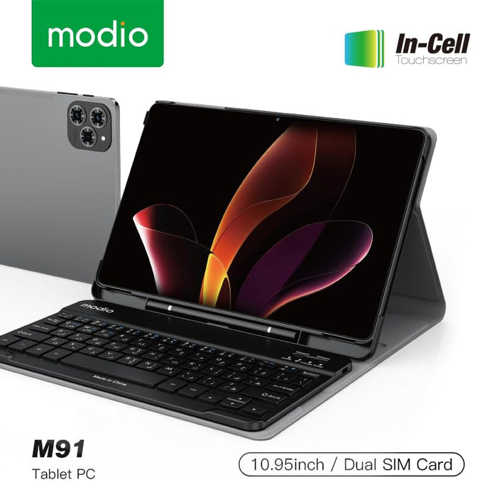 Modio M91 5G Tablet, 10.95-inch HD Display, 12GB RAM, 512GB Storage, 8000mAh Battery, Dual SIM & Free Gifts - (Grey)