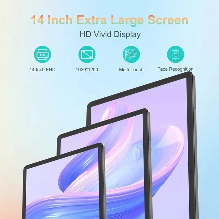 CM14000 Plus 14-Inch Android Tablet �?? Dual 5G, 12GB RAM, 1TB Storage �?? FHD Display, 20000mAh Battery, Includes Keyboard & Stylus (Black)
