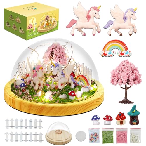 Unicorn DIY Night Light Kit, Creative Unicorn Magic Lamp Project USB Upgrade Edition Unicorn Toy Arts and Crafts Unicorn Lamp Kit for Girls, Gifts Magic Night Light Unicorn Toy for 4 5 6 7 8 9 10 Girl