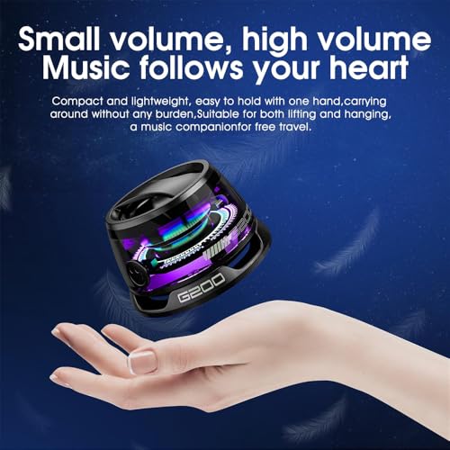Azonee Magnetic Bluetooth Speaker, Multi-RGB Color Light and Phone Holder, High Sound Quality Mini Bluetooth Speaker for Shower, Bike, Car, Room, Outdoor Gifts for Teens (Black)