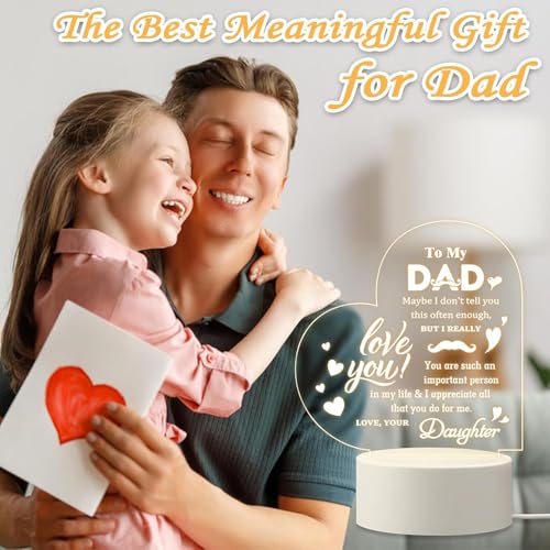 MAKINGTEC Dad Night Light - Engraved Acrylic Lamp Gift for Fatherâ€™s Day, Birthday, or Christmas - Thoughtful Present from Daughter Son - Perfect for Stepdad Father-in-Law