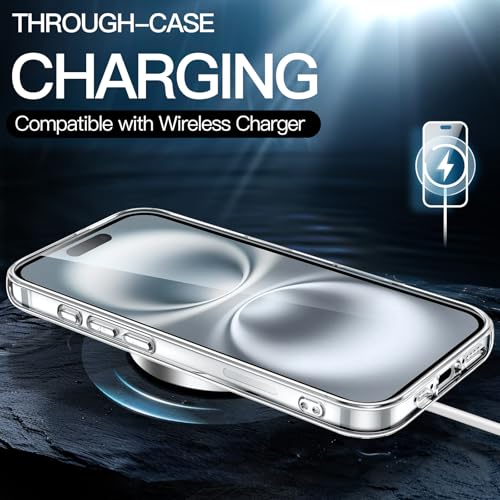 JETech Case for iPhone 16 6.1-Inch, Non-Yellowing Shockproof Phone Bumper Cover, Anti-Scratch Clear Back (Clear)