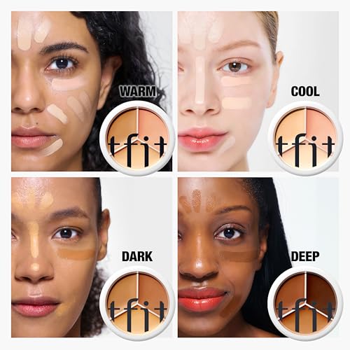 TFIT Cover Up Pro Concealer Palette - 3-in-1 Full Coverage Color Correcting Cream for Dark Circles, Spots, Puffiness (01 Neutral, 15g)