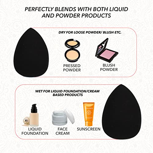 ForPro Professional Collection Expert Beauty Sponge Blender, Premium Makeup Sponge, Latex-Free, 100% Vegan & Cruelty-Free, Black