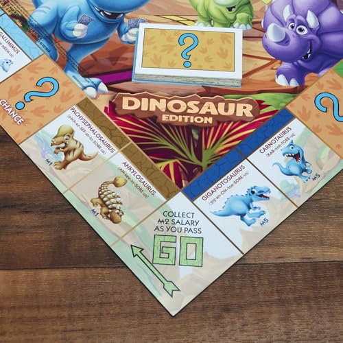 Monopoly Junior Dinosaur Edition Board Game for 2-4 Players, Kids Fun Toys, Multicolor