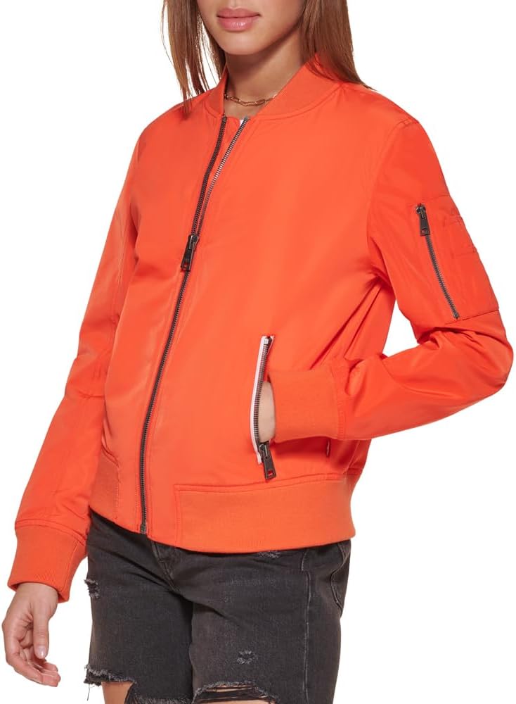 Levi's Women's Women's poly bomber jacket with contrast zipper pockets Jacket