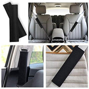 URAQT Car Seat Belt Pad Cover 2 Pack, Car Seat Belt Pads Safety Belt Strap Luggage Shoulder Pad for Adults and Children, Black
