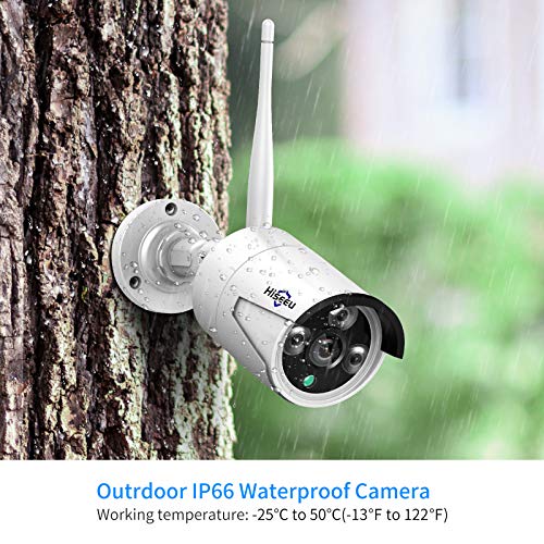 Hiseeu Camera Add on 5MP Outdoor Wireless Security Camera, Waterproof Outdoor Indoor 3.6mm Lens IR Cut Day & Night Vision with Power Adapter, Compatible 10CH Wireless Security System