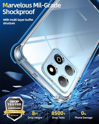 Zubitech Case for Honor X6b Soft Silicone TPU Case, Lightweight Protective Cover Smooth Finish Camera Protective Shock Absorbant Stylish Case for Men Women Compatible with Honor X6b (Clear)