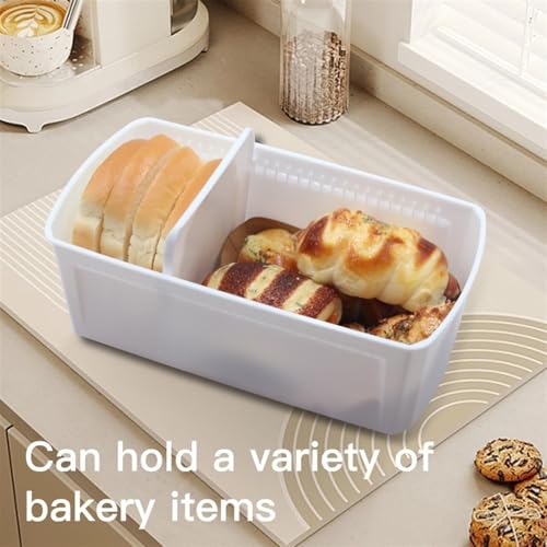 THE WHITE SHOP Bread Saver- Storage Container & Bread Box for Bread, Pastries, Bagels & More,Control Technology, Keeps Bread Fresher Longer