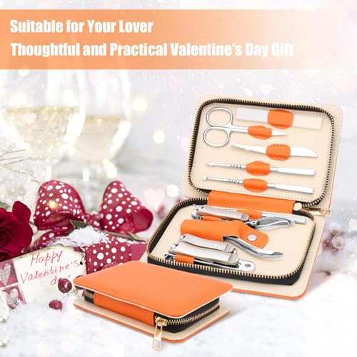 NALACAL Professional Manicure Set for Adult,10-in-1 High-Grade Nail Cutter Ingrown Toenail Clippers Pedicure with Leather Travel Case.Heavy-Duty Stainless Steel Nail Care Grooming Kit.