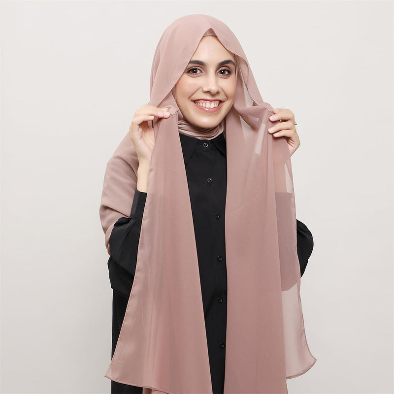 HURESON Instant Chiffon Hijab Set 3-in-1 Hijabs Scarf with Built-in Magnets and Undercap Head Wraps with Model Cap