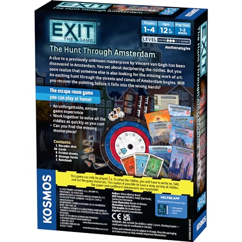 Thames & Kosmos EXIT: The Game - The Hunt Through Amsterdam | Escape Room |Co-op Games | 1+ Players |Ages 5-7| Brainteasers |Art Heist | Ages 12+