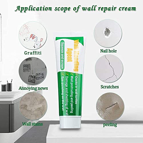 Wall Mending Agent Drywall Repair Kit, Spackle Wall Repair Patch Kit with Scraper, Safemend Wall Mending Agent Large Hole Drywall Patch, Easy to Fill Holes in Home Wall and Quick Repair Crack (1 Set)