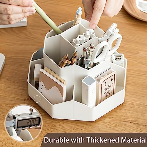 TERRIFI 9 Slots 360-Degree Rotating Multi-Functional Pen Holder, Pencil Pen Holder for Desk, Home Office Desktop Organizer, High capacity Pencil Cup Pot, Suitable for Office, School, Home, Art Supply