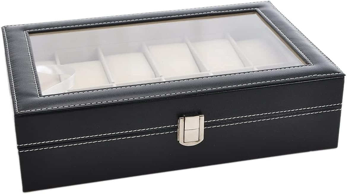 Other 12 Grid Leather Watch Display Case Jewelry Collection Storage Organizer Box Holder – image 4