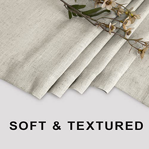 Textured Fabric Shower Curtain Liner Set with Hooks Waterproof Luxury Natural Linen Neutral Tone Burlap Woven Look Vintage Country Style Rustic Shower Curtains for Bathroom,Tan Beige,72x72 Inch