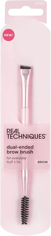 Real Techniques Dual-Ended Brow Brush, For Shaping & Filling, Travel-Friendly Spoolie, Blend Natural, Full, or Laminated Brows, Luxury Applicator, 1 Count - Dual Ended Brow Brush, 1 Count