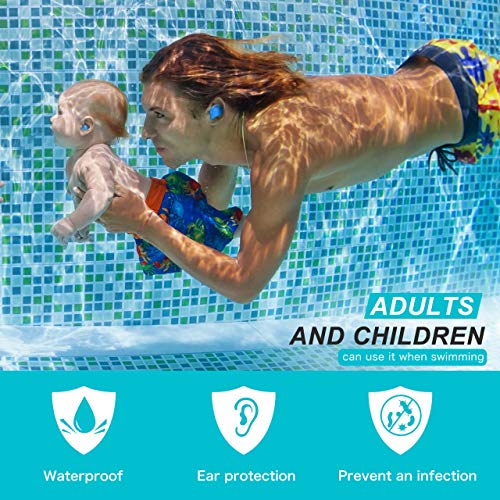 Ear Plugs for Sleeping Swimming, 8 Pair Reusable Silicone Moldable Noise Cancelling Earplugs for Shooting Range, Swimmers, Snoring, Concerts, Airplanes, Travel, Work, Studying