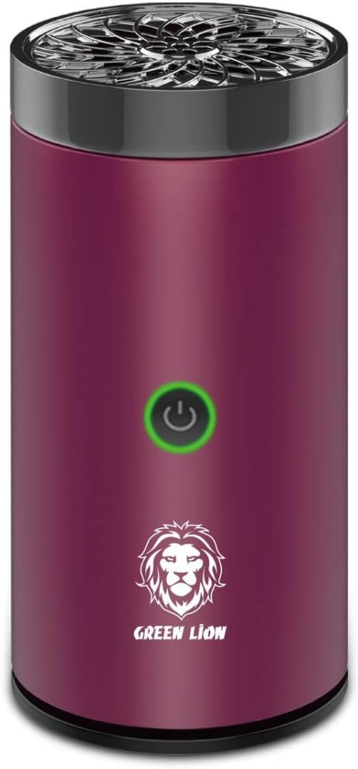 Green Lion Smart Bakhour Rechargeable Electric Car Incense Burner, USB-C Portable Mini Burner, Aluminum Alloy Design, Strong Power for Fast Burning, Long-Lasting Fragrance - Green