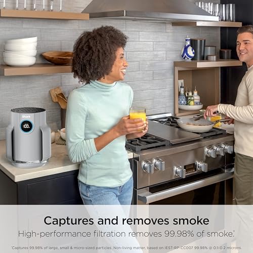 Shark NeverChange Air Purifier Compact Pro with Long-lasting HEPA Exceeding Filtration, For Pet Dander, Dust, Smoke, Allergens, Up to 250 sq. ft. for Bedroom, Home Office, Dorm, HP071BRN (2025)