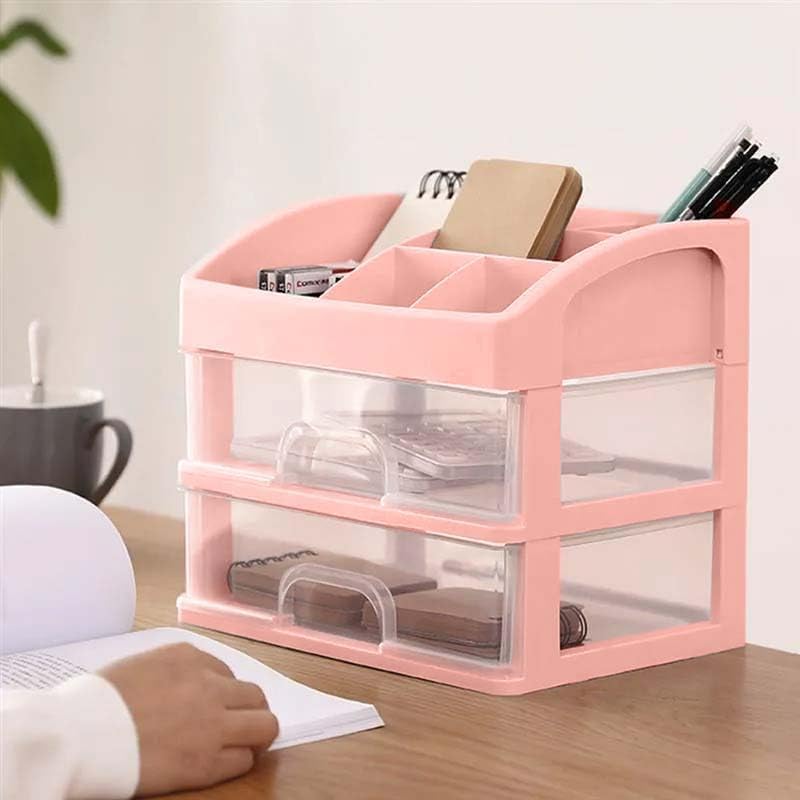 ALOXE Cosmetic Organizer Box Drawers Storage Plastic Stationary Box | Make Up Organiser For Women