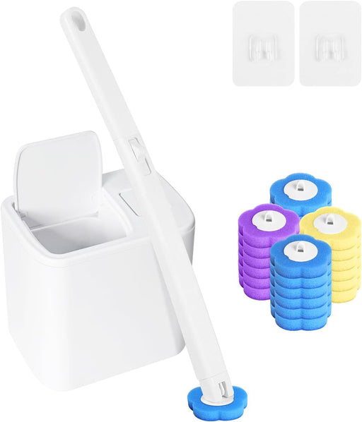 FEELSO Disposable Replacement 36 Refill Heads for Bathroom Toilet Cleaning - White