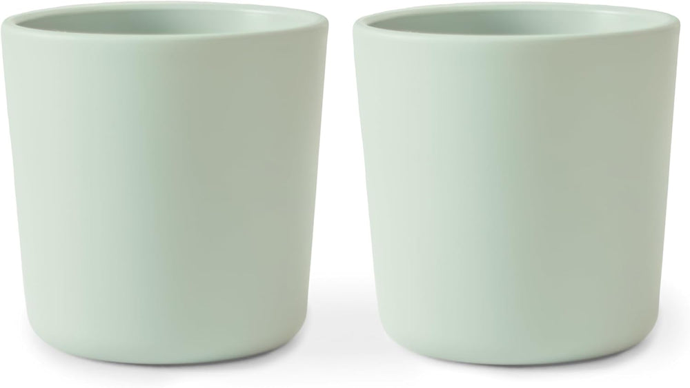 Dinnerware Cups for Kids Set of 2 Reusable BPA Free Dishwasher & Microwave Safe Cups Easy to Hold Made in Denmark (Sage)